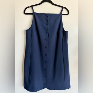 Madewell Navy Button-Front Mini Dress